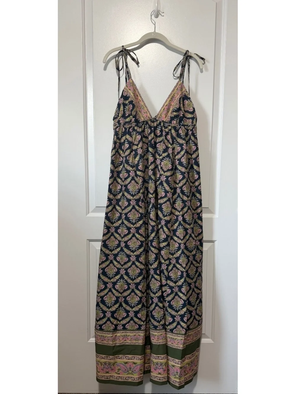 Free People Sorrento Stroll NWT Floral Blue Green Maxi Dress Size Small